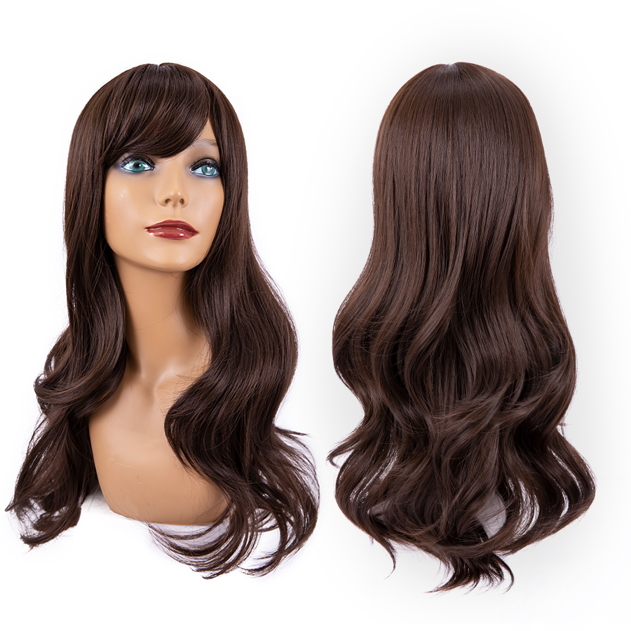 Fashion Ombre Brown Long Water Wavy Synthetic Wig