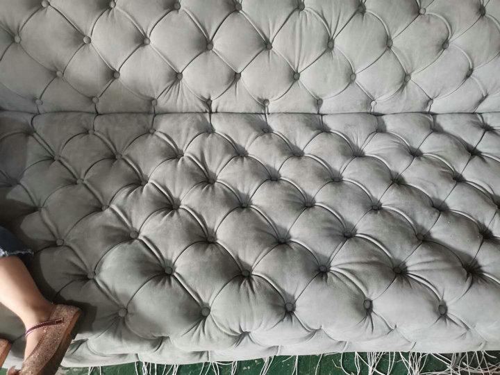 Modern home Hotel Furniture Luxury Design Sectional Tufted Leather Couch Living Room Chesterfield moon  Sofa Set by leather