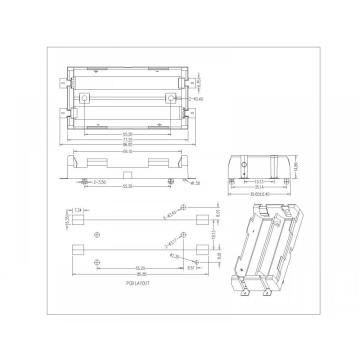 BBC-M-Go-A-18650-048P Dubbele batterijhouder voor 18650 SMT