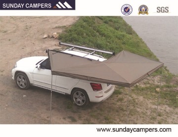 Offroad camping easy set up canvas car roof tent foxwing awning