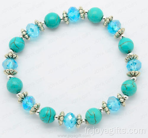 Bracelet à breloques bijoux fantaisie Crystal Turquoise