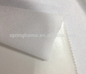 Rich 100% cotton terry towel fabric laminated with white PU