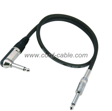 DML Series Essential Instrument Guitar Cable Jack 90° to Jack Black PVC Jacket