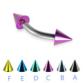 Titanium Colour Cone Curved Barbell Eyebrow