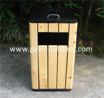 Fir wood dustbin outdoor waste bin