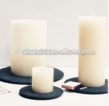 Slate stone canlde round candle set