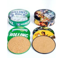 Promotion Gift Tin Coaster/Round Tin Coaster Set