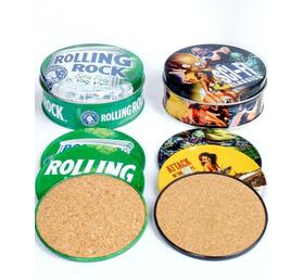 Promotion Gift Tin Coaster/Round Tin Coaster Set