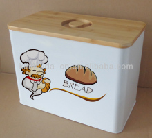 bamboo tin bread bin