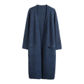 Signore blu scuro a maglia cardigan lungo all&#39;ingrosso