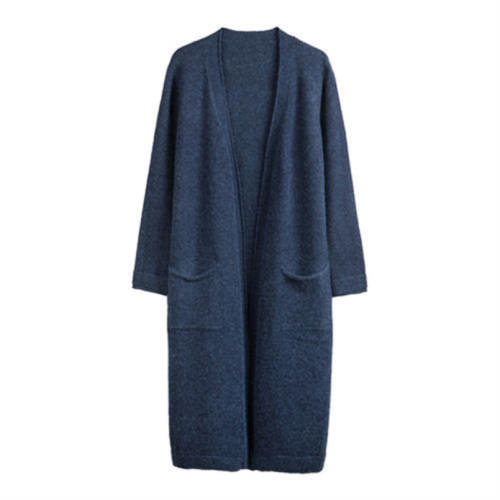 Dark Blue Ladies Knitted Cardigan Long Wholesale