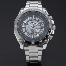 winner sport men watch bezel insert with skeleton design
