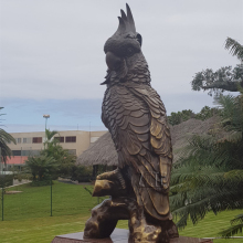 Outdoor Decoration Metal Bird Statue Bronze Parrots Sculpture