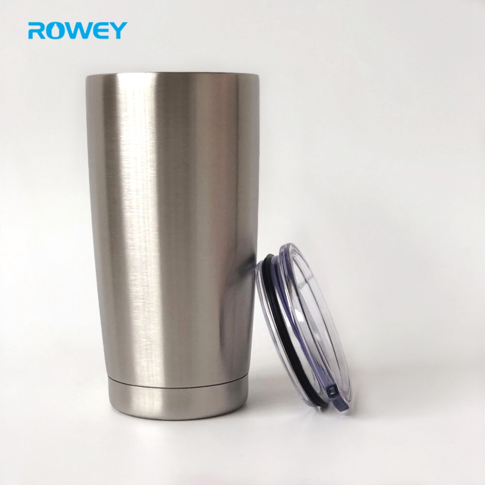 Double wall stainless steel stemless vacuum insulated wine tumbler