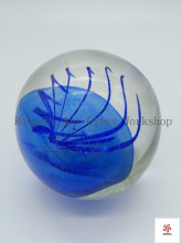 Blue Octopus Glass Paperweight