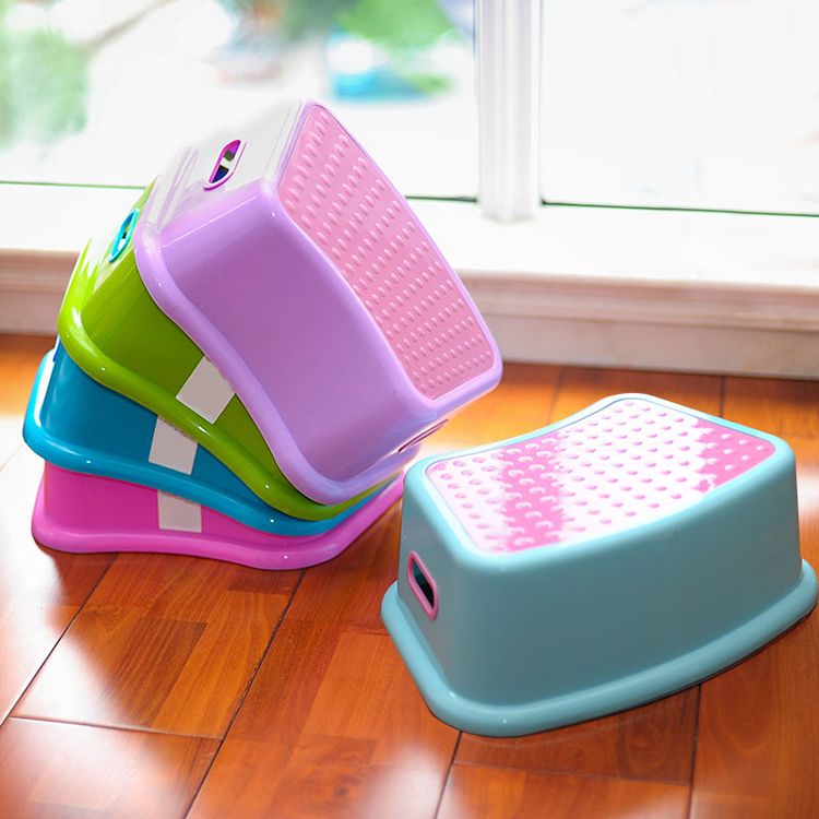 Kids Non-Slip Step Stool, Simple Thick Plastic Stools for Living Room, Bathroom with Anti-Skid Toddlers Stool for Potty Training