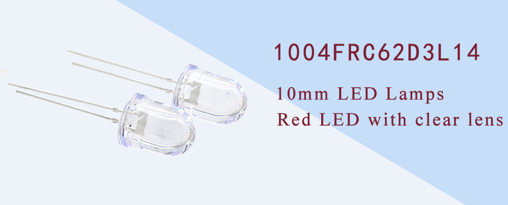 1004FRC62D3L14 Ultra Bright 10mm red LED with clear lens 10mm mini bulb 620nm LED