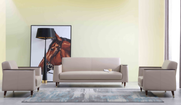 Living Room White Genuine Leather Office Sofa