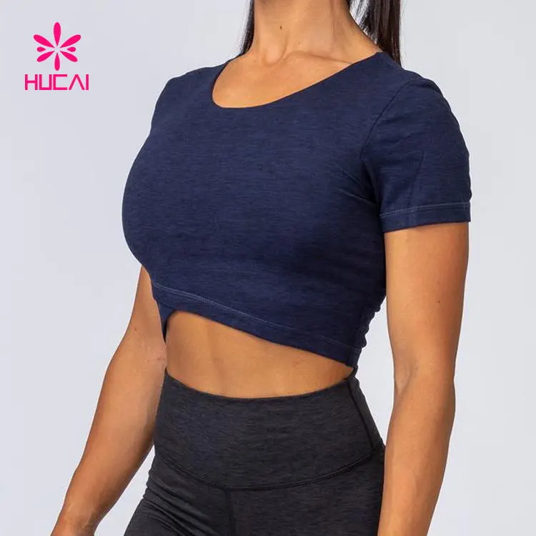 Wholesale Women's Solid Color Gym Crop Top