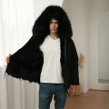 High Quality Mens Parka Jacket Black Fur Custom