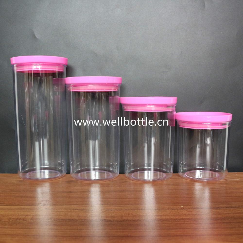 Empty Food Glass Storage Jar Sets Clear Glass Jar With Wooden Lid GSJ-05S