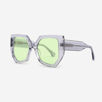 Hexagon and Dimensional acetate Female Sunglasses