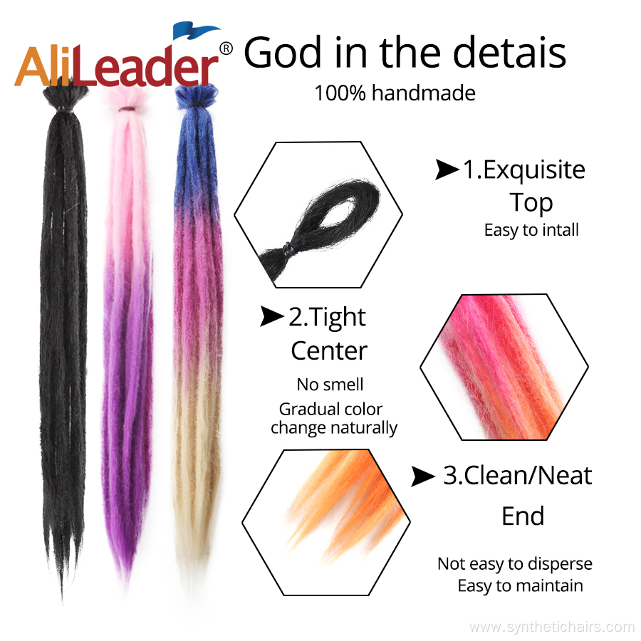 Ombre 2tone Colorful Double Ended Synthetic Dreads Extension