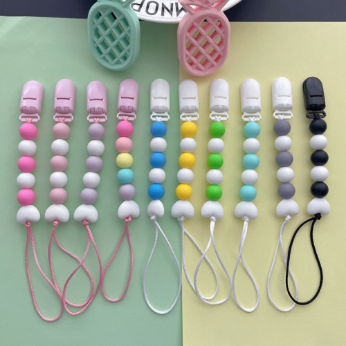 Custom BPA Free Pacifier Clips Silicone Teething Beads