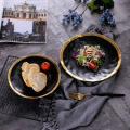 Ceramic Black Food Dinner Set Plate