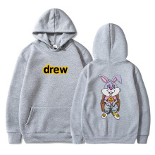 Drew Cartoon Rabbit Print Personality Hooded Sweater