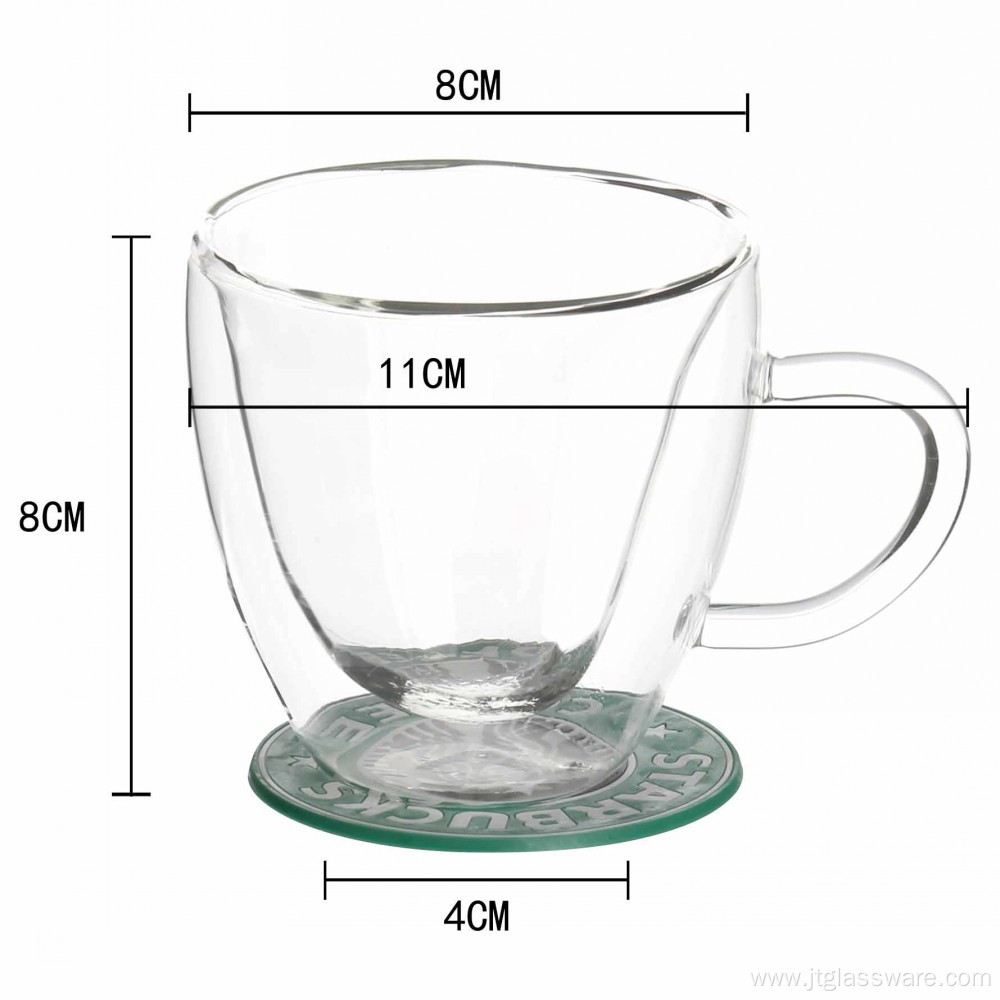 High Quality Glass Heart Cup Set