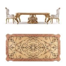 Royal Antique European Luxury Inlaid Dining Table