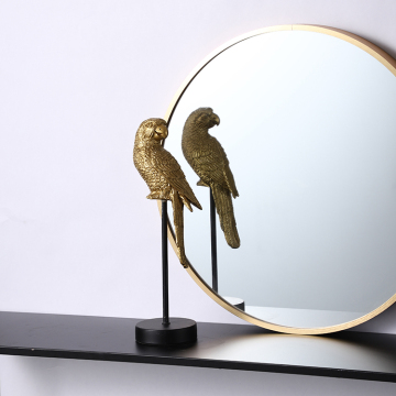 Modern Gold Luxury Parrot Resin Statue: Unique Home Decor Gift Item