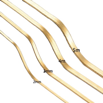 FashionColla 18k Gold Filled Herringbone Choker Necklace