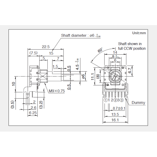 Drehpotentiometer der Serie RK14K