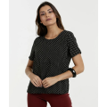 Damen T-Shirt mit Rundhalsausschnitt und Blumendruck Chiffontops