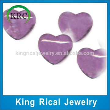 Heart Shaped Glass Stones / Colored Glass Stones,Crystal Amethyst Heart Gemstone Heart Cut For Glass Stones