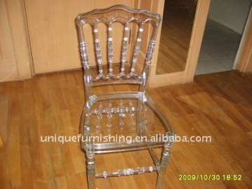 Banquet chair, clear resin napoleon chair