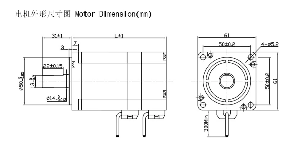 60mm Jk60bls BLDC Brushless DC Motor 48V Brushless 250W Motor