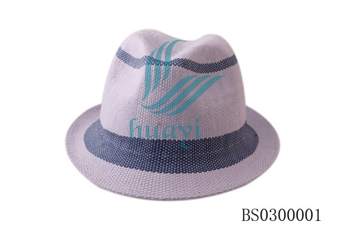 One piece purple raffia straw hat