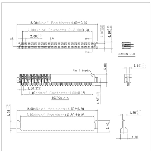 FCCS05 2.00mm IDC Socket Connector FCI-Type