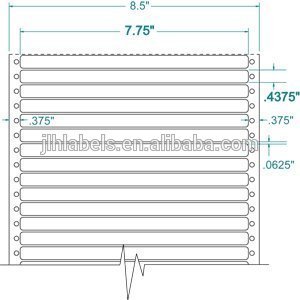 Dot Matrix, Continuous, Pin Feed Labels, 7-3/4" x 7/16"
