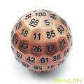 Bescon Solid Metal 100 Sided Dice, Game Dice D100,Giant Polyhedral Metal 100 Sides Dice 50MM in Diameter (1.97in),Ancient Copper