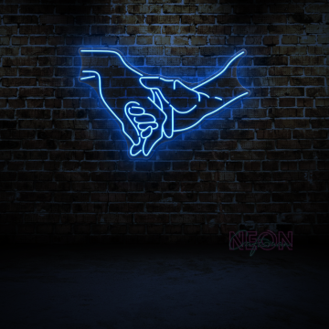 Customizable Personalized Holding Hands Table Rebow Neon Sign
