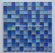 iridescent mixed colors blue mosaic tile
