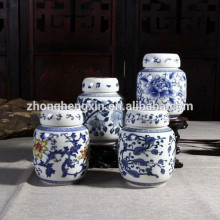 Chinese blue decal ceramic cremation pet urn