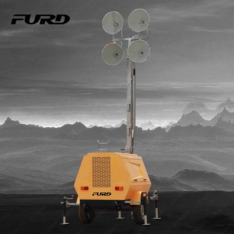 Superior performance 9M trailer mounted diesel generator mobile lighting tower