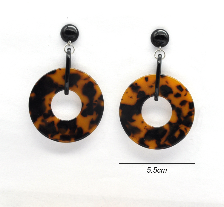 Custom leopard texture ear ring jewelry for women acrylic acetate tortoise shell earrings