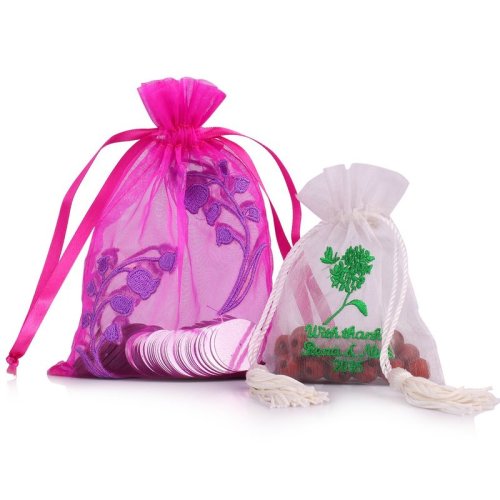 Customized festival candy gift organza drawstring bag