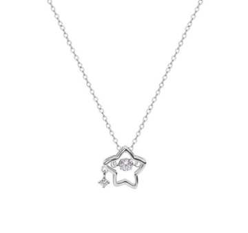Women's Sterling Silver 925 Diamond Star Necklace Wholesale